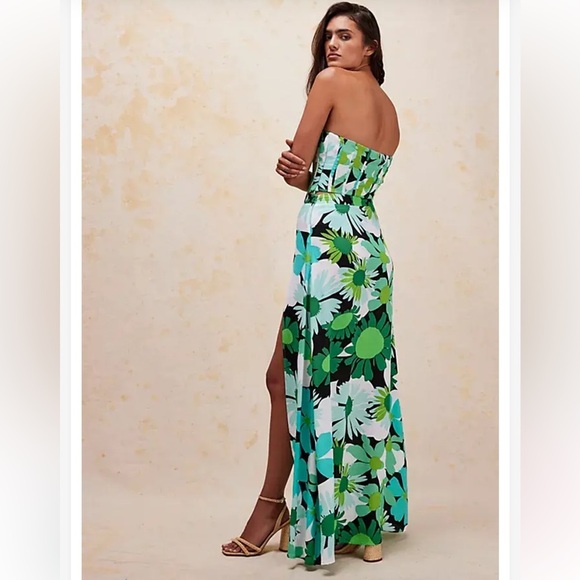 AFRM 70s Psychedelic Floral Print Crepe High
Waist Side Slit Maxi Skirt Set S/P - Picture 12 of 12